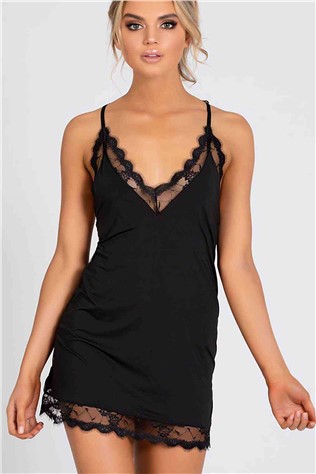 Lace nightgown - Black # 310343