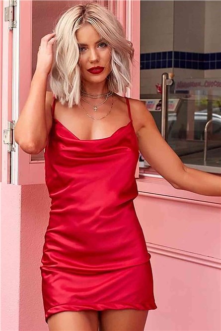 Satin dress - Red # 310410