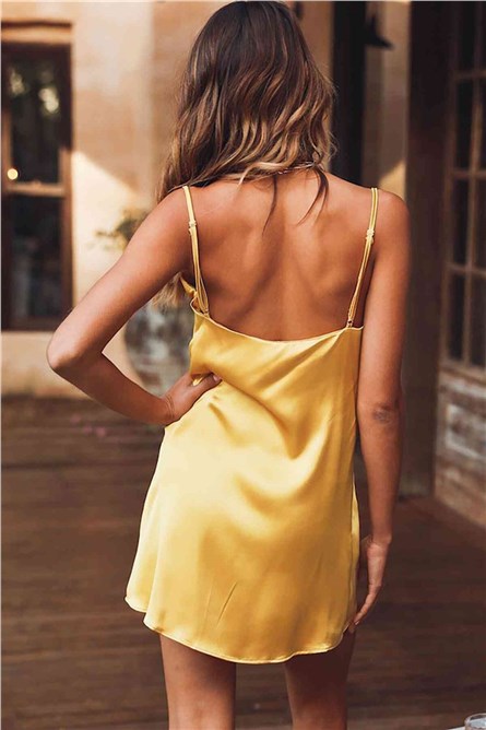 Satin dress - Yellow # 310411