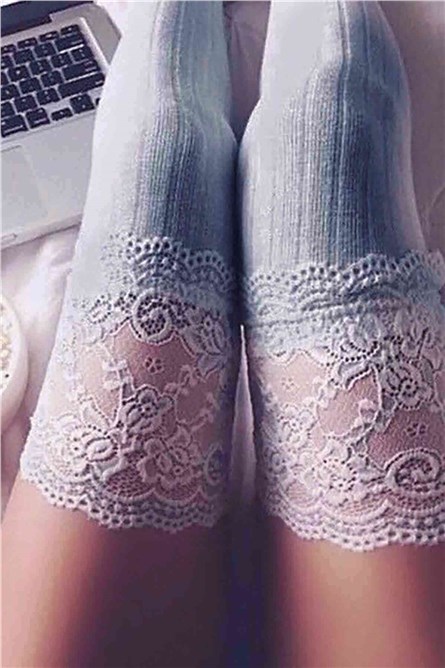 Garter socks - Gray # 310293
