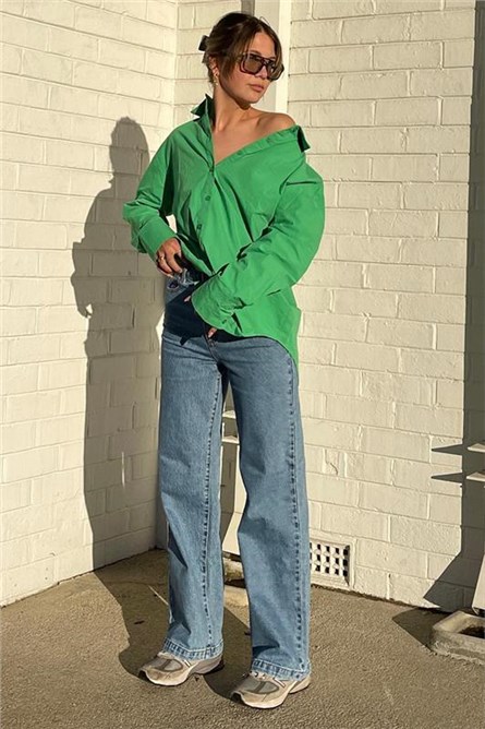 Women's Oversize Shirt MG1794 - Green #394859