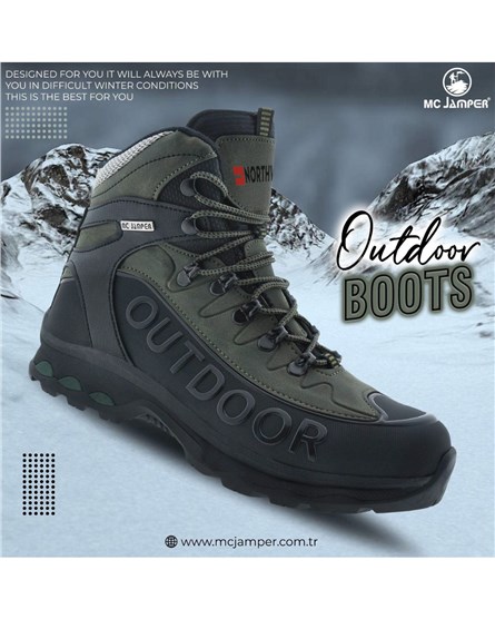 NORTHWAY Outdoor Mens Boots Black Green 2335