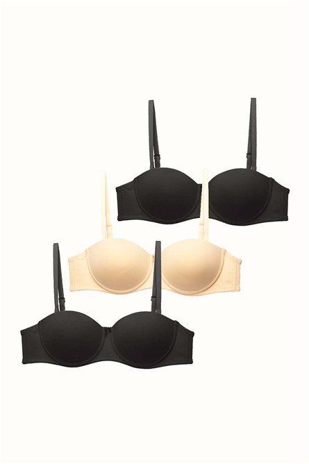 3-Pack Push Up Straples Knitted Bra C37055  #451785