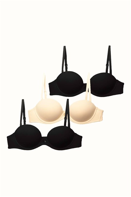3-Pack Double Push-Up Strapless Bra C37040  #451781