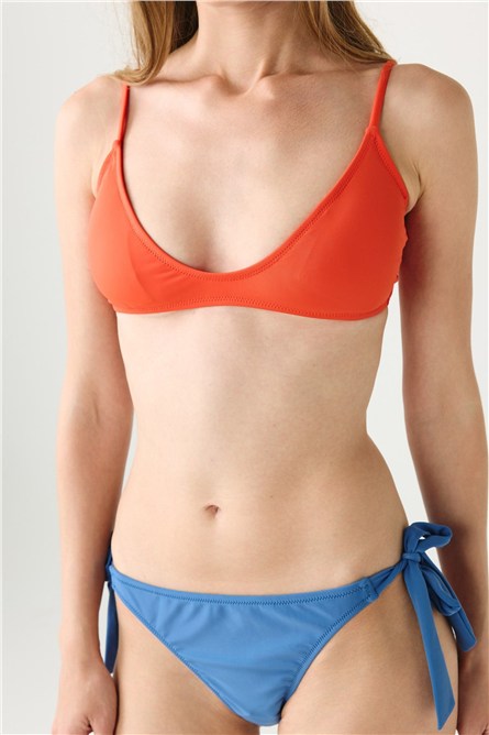 Dikişsiz Bralet Kesim Bikini Üstü 2609 Turuncu  #452656
