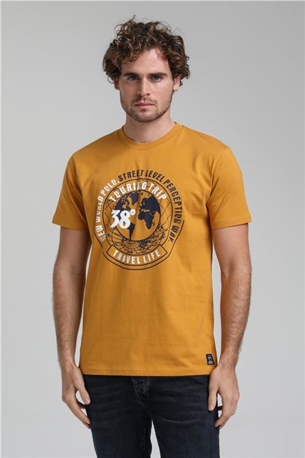 Мъжка тениска 23SSM20292 - Цвят Горчица #371548