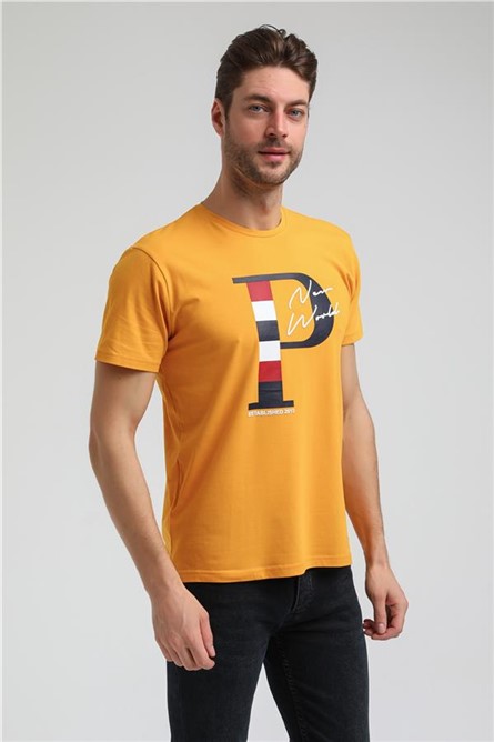Men's Regular Fit T-Shirt 23SSM20352 - Mustard Color #371610