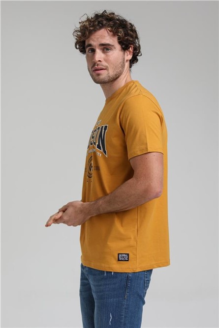 Men's Slim Fit T-Shirt 23SSM20287 - Mustard Color #371579