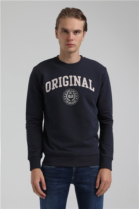 Moletom Slim Fit Masculino 22FWM60132 - Azul Escuro #361777