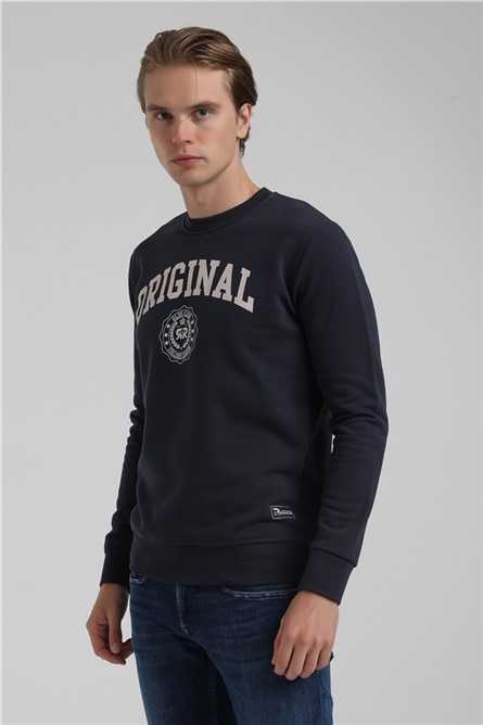 Moletom Slim Fit Masculino 22FWM60132 - Azul Escuro #361777