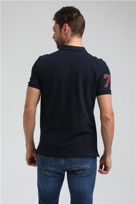 Men's T-Shirt with Collar 23SSM10254 - Dark Blue #371661
