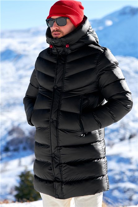 Men's Waterproof Windproof Long Jacket UDK-001 - Black #408168