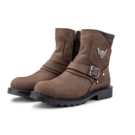 Ducavelli Men's Genuine Leather Boots - Dark Brown 