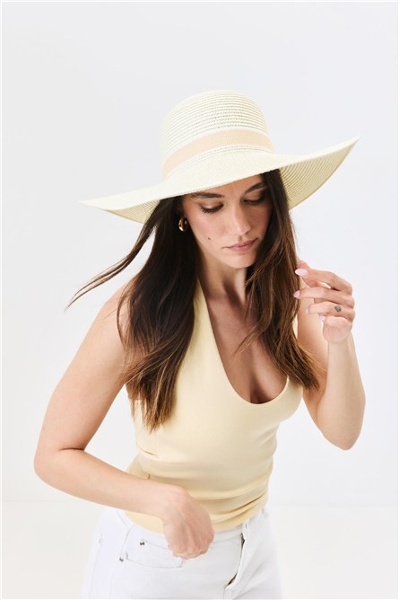 Wide Brim Straw Beach Hat Y25730-04  #451894
