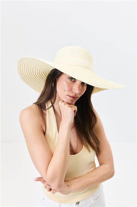 Wide Brim Straw Beach Hat Y25730-16  #451928