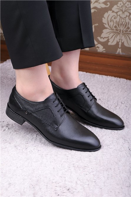 GERARDINO Men's classic Genuine Leather Shoes Black 2009