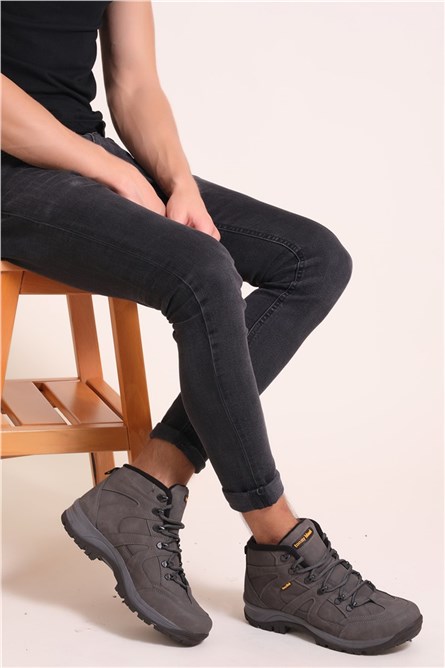 Tonny Black Unisex Hiking Boots - Grey #273590