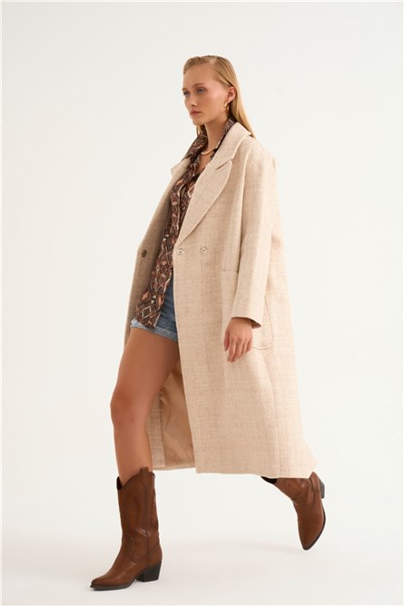 Sateen Women's Coat - Beige #319485