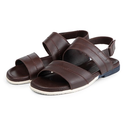 Ducavelli Men's Genuine Leather Sandals - Dark Brown 
