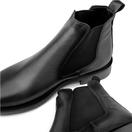 Ducavelli Men's Real Leather Chelsea Boots - Black 