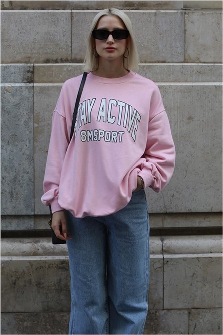 Women's Oversize Sweatshirt MG1564 - Pink #361946