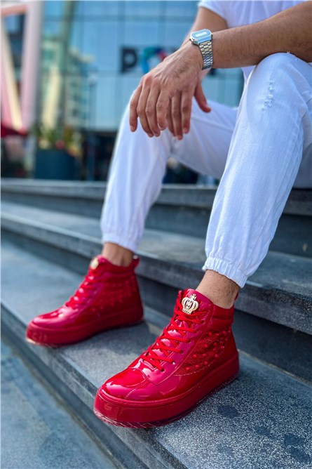 Lace Up Boots For Men CH973 - Red #385139