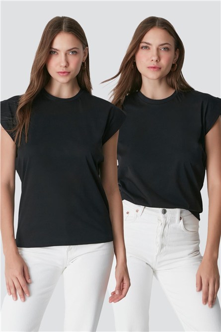 Round Neck Short Sleeve 2-Pack Basic T-Shirt 958  #451416