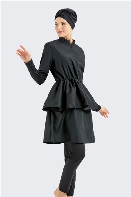 Fully Covered 4-Piece Pleated Modest Swimwear C14122  #451254