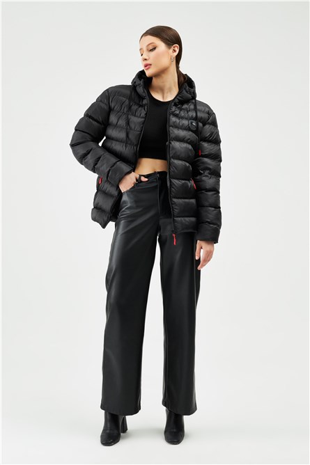 Women's Waterproof and Windproof Hooded Jacket BM-220 - Black #408620