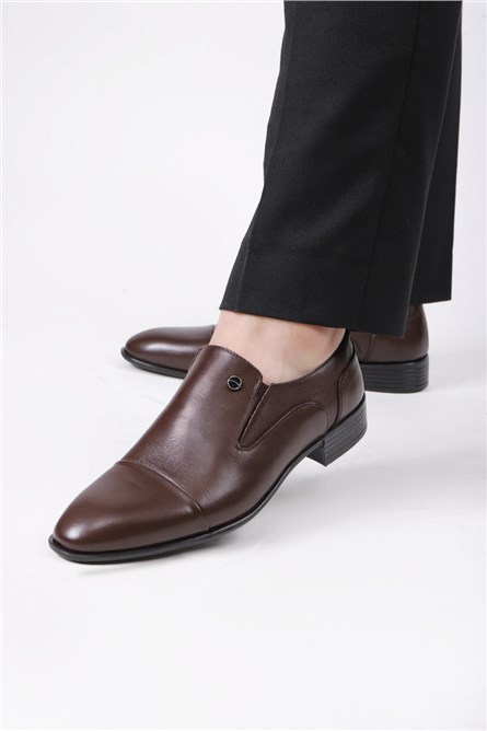 GERARDINO Men's classic Genuine Leather Shoes Brown 2008
