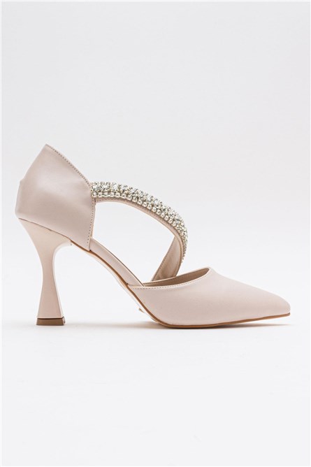 Women's Elegant Heeled Shoes - Light Beige #385456