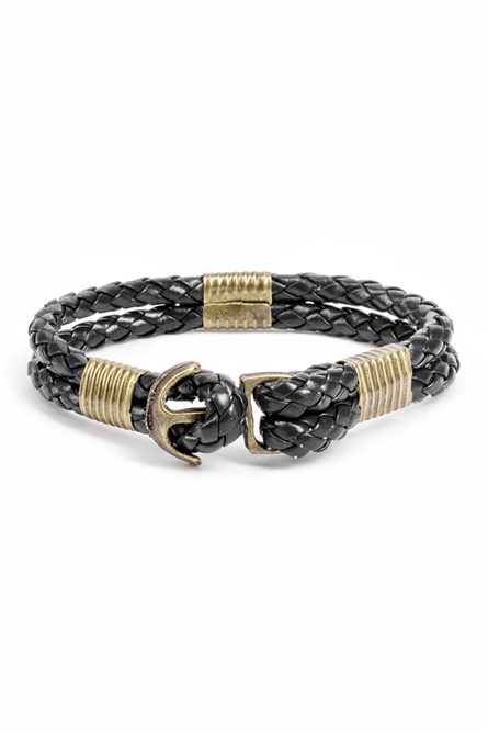 Men's leather bracelet - Black 20230901025