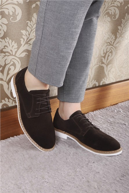 GERARDINO Men's Classic Suede Shoes Brown 3011 