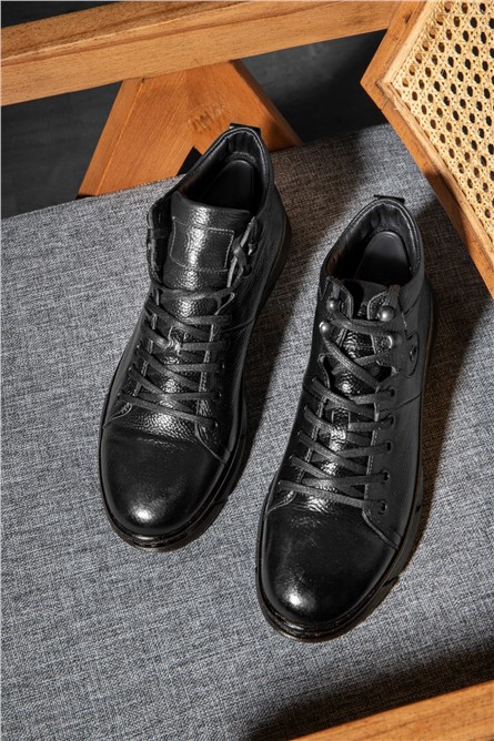 Ducavelli Men's Genuine Leather Boots - Black #363811