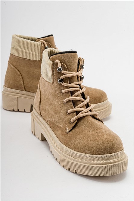 Women's Lace Up Suede Boots - Color Mink #410929