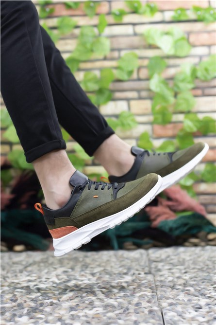 Мъжки спортни обувки 0012420 - Каки с Оранжев #325730