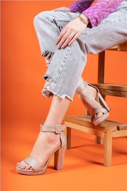 Women's suede shoes 00121001 - Beige # 326345