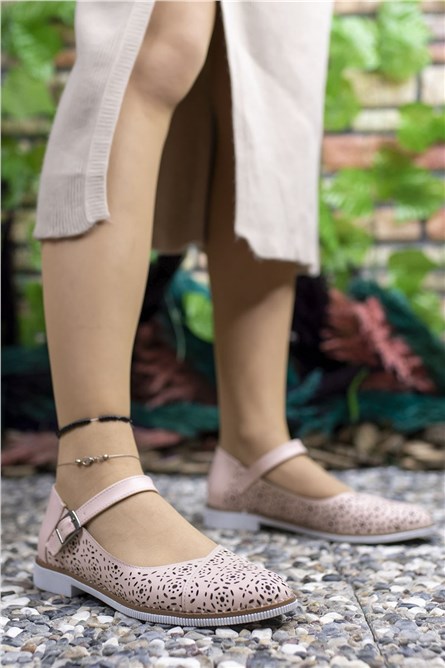 Дамски ежедневни обувки 0012505 - Пудра #325544