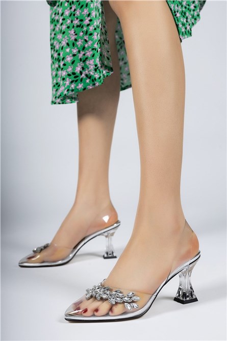 Women's heeled shoes 0012956 - Silver # 326306