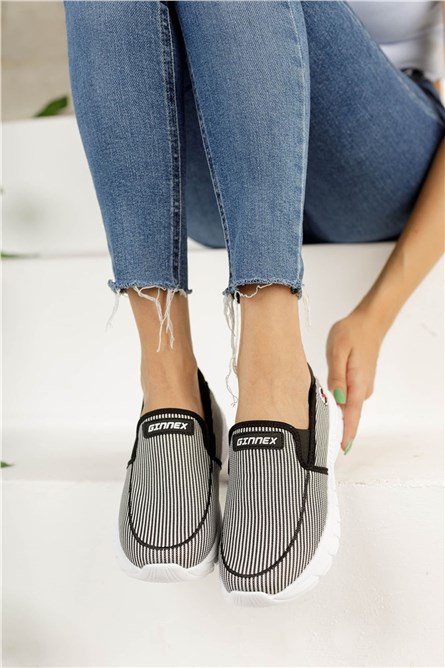 Unisex Sports Shoes 001204 - Black with White # 325982