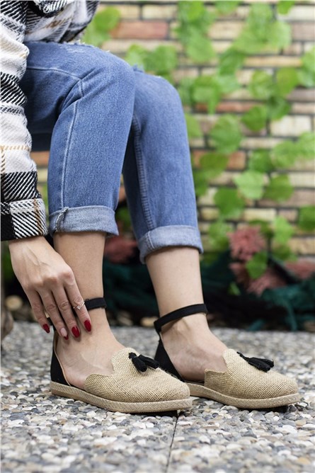 Дамски ежедневни обувки 0012YS04 - Черни с Бежов #325687