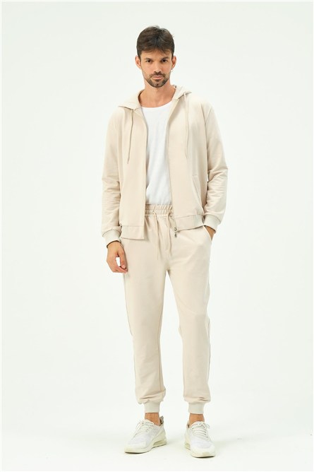 C&City Men Hooded Front Zippered Cuffed Leg Tracksuit 8702  #451120