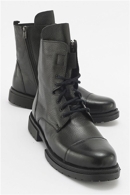 Men's Genuine Leather Boots - Black #411572