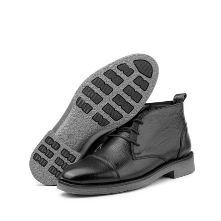 Ducavelli Men's Real Leather Chukka Boots - Black 
