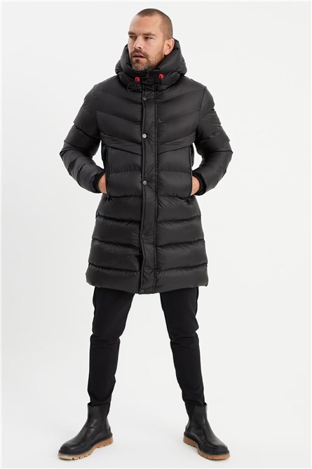 Men's Waterproof Windproof Hooded Jacket QUDK-001 - Black #409512