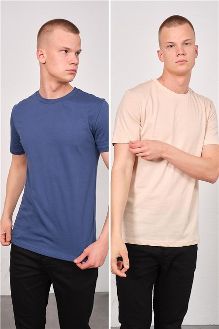 Men's Crew Neck 2-Pack Regular Fit Basic T-Shirt 990  #451384