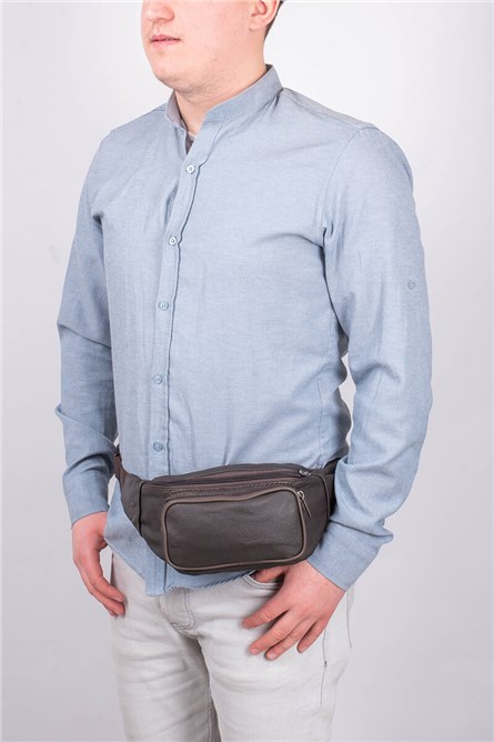 Мъжка чанта за кръста - Тъмнокафява 408
