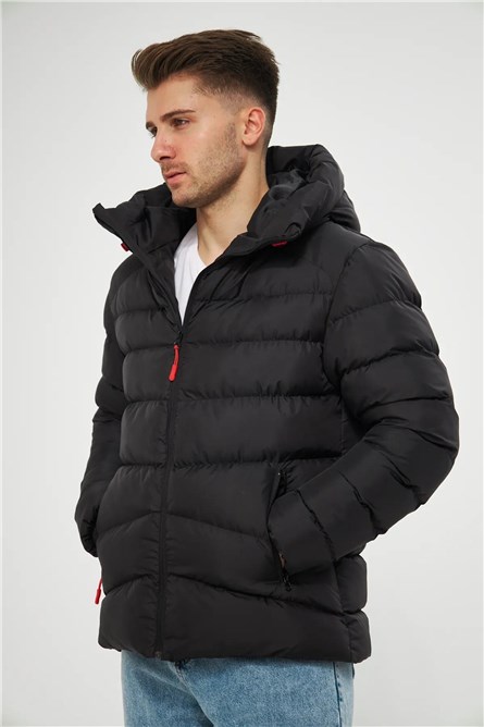 DM-300 Men's Waterproof Windproof Hooded Jacket - Black #408456 