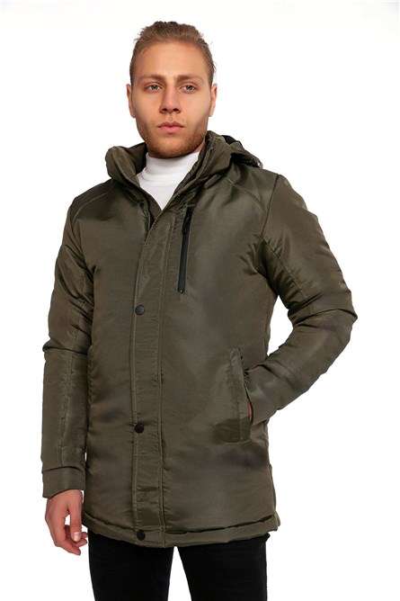 GPA-160 Men's Waterproof and Windproof Jacket with Detachable Hood - Khaki #409110