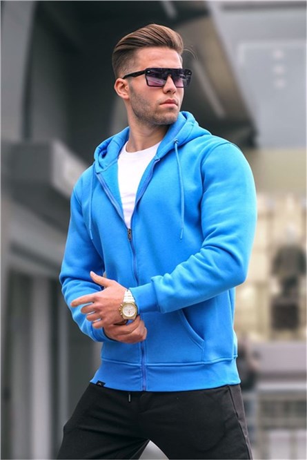 Men's Regular Fit Hoodie 6033 - Bright Blue #362887